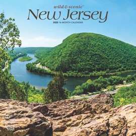 New Jersey Wild & Scenic | 2025 12 x 24 Inch Monthly Square Wall Calendar | Plastic-Free | BrownTrout | USA United States of America Northeast State Nature