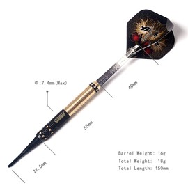 CUESOUL Dragon Deluxe Soft Tip Dart Set, 16g (B1104)