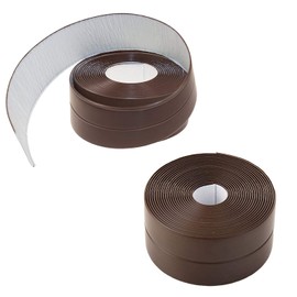 HOWDIA Caulk Strip PE Self Adhesive Tape 2 Pack for Bathtub Bathroom Shower Toilet Kitchen and Wall Sealing 1-1/2" x 11'- Brown