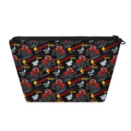 Feelyueyue Makeup Bag for Girls Boys Waterproof Small Cosmetic Bag for Purse Storage Bag Travel Accessories Toiletry Bag for Kids Monster Truck