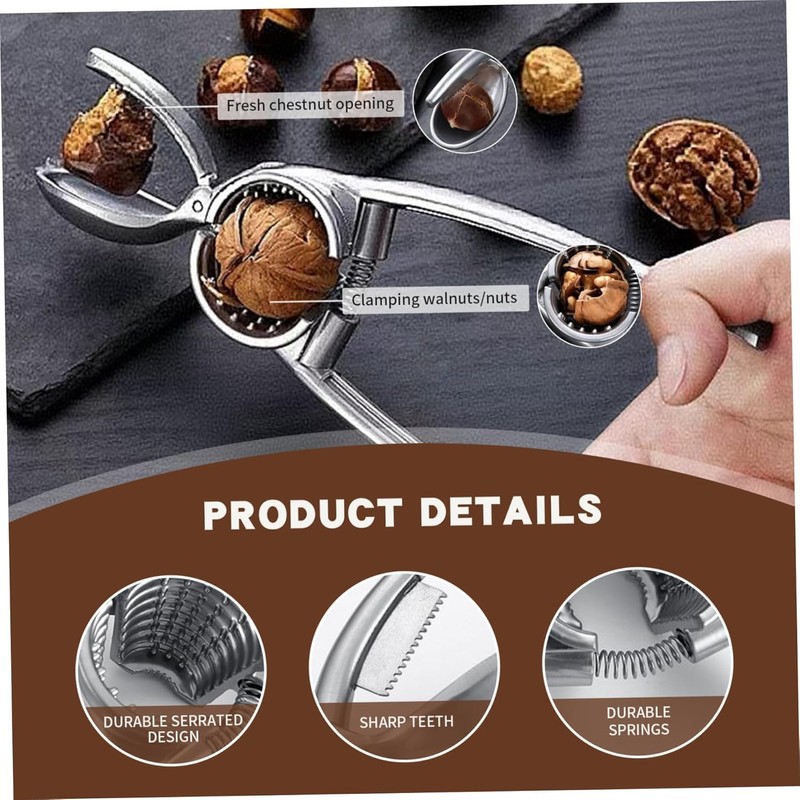 2 in 1 Alloy Nut Cracker,Aluminum Nutcracker Chestnut Cutter Tool,2-in-1