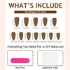 Uñas postizas acrílicas largas de acrílico rosa fucsia elegantes con