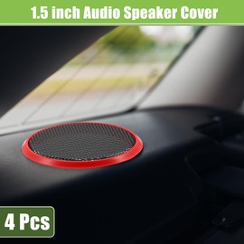 X AUTOHAUX 1.5 Inch Speaker Grills Cover for Car Mesh Round Red - 4 Pcs