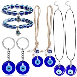 Sasibiyb 8 pieces Evil Eye Wall Hanging Turkish Blue Eye Evil Eye Amulet Wall Hanging Evil Eye Ornament Evil Eye Pendant Repel Evil Spirits to Decorate or Give Gifts, blue