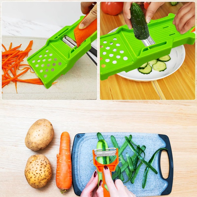 Casmoby Multifunctional Kitchenware Set, 3-in-1 Peeler Multifunctional Single Blade Peeler,