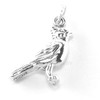 CARDINAL Charm Pendant CHRISTMAS Bird STERLING SILVER 3D 925 .925