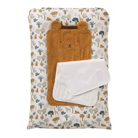 VERTBAUDET Wickelauflage + 2 Wickelunterlagen Savana, mehrfarbig, 72 x 49 cm