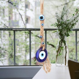 1 x Turkish Glass Amulet Blue Lucky Charm Turkish Evil Eye for Wall Hanging Lucky Protection
