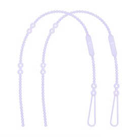 Olababy Silicone Strap for Baby Toys, Pacifiers, Teethers, Sippy Cups, Bottles w Handles, Feeding Spoons, High Chairs, Strollers, Car Seats and Travel Essentials (2 Straps, Lilac)