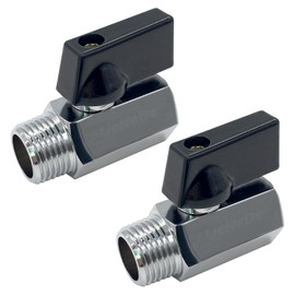 Uenede 2PCS 1/2 Inch NPT Chrome Plated Brass Mini Ball Valve, 1/2" NPT Female to 1/2" NPT Male Thread Shut-off Valve with Operation Handle Pipe Threaded Fittings for Water/Oil/Gas