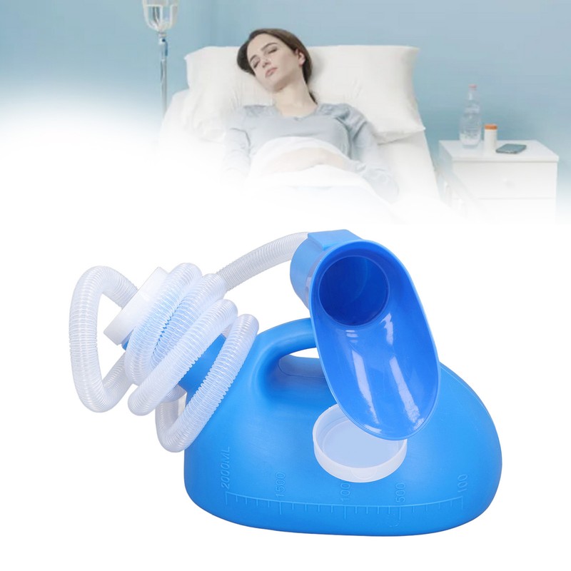 Male Urine Bottle 2000ml Ergonomic Large Opening Strong Plastic Large