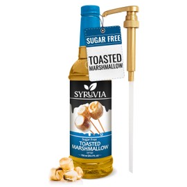 Syruvia Sugar Free Coffee Syrup, Toasted Marshmallow Flavored Syrup for Drinks, Lattes, and Desserts – 25.4 fl oz, With Pump