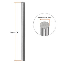 HARFINGTON 5pcs Round Rods 6.4mm x 100mm High Speed Steel (HSS) Lathe Bar Stock DIY Craft Tools for Turning Facing Drilling Threading