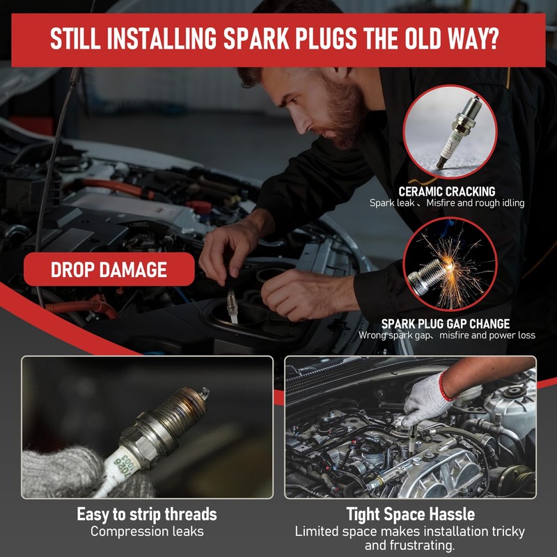13pc 3/8" Spark Plug Socket Set with Installation Tube, 3/8"