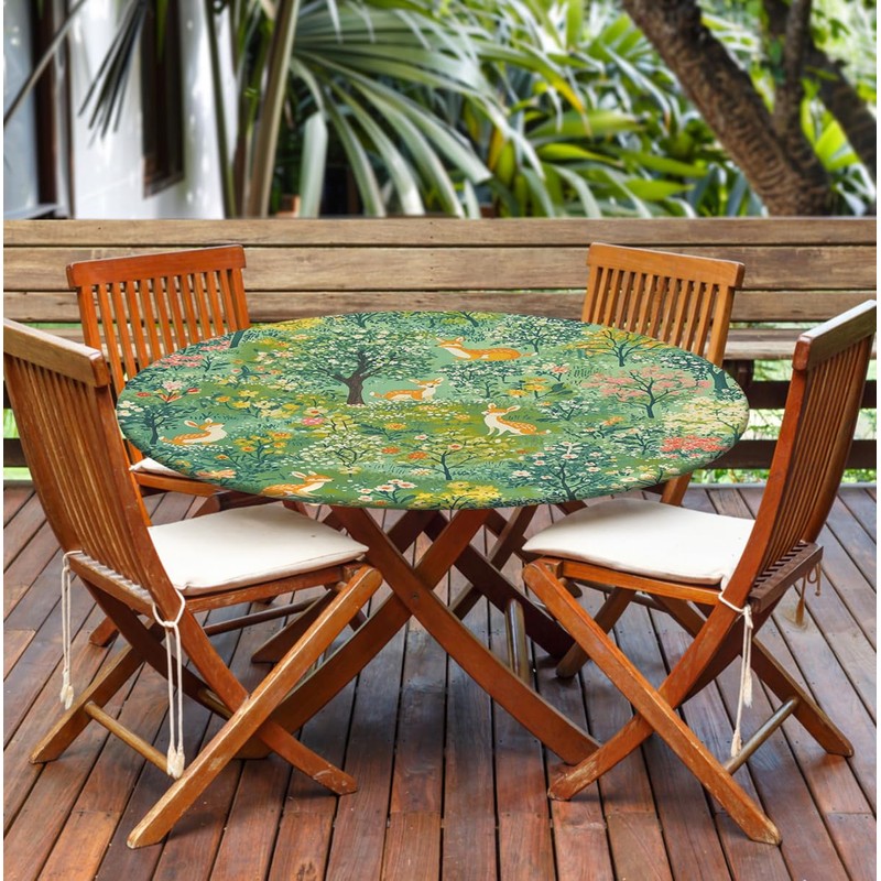 Yesad Mantel impermeable con elástico para mesas redondas de 36"