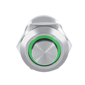 Keenso Auto Momentary Push Button, 4-Pin 1NO 12 mm LED Power Pressure Switch, Waterproof, 2V/3V, 2A Button (Green)