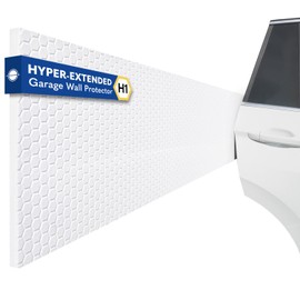H1 Garage Wall Protector Car Door Wall Protector, Tool-Free, Designed in Australia (White, 2 Pack)