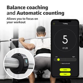 BARBALAN_BLACK WORK OUT BALANCE COACH for Home & Gym Weightlifting Exercise - Focus on Posture, Not Counting! Posture Improvement, Real Time Feedback, Workout Performance Optimization
