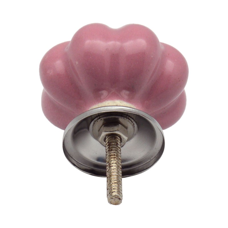 Nicola Spring 6 Pack Pink Ceramic Round Drawer Knobs with