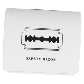 FRCOLOR Men's Essential Metal Blade Disposal Case Barbershop Blade Disposal Holder