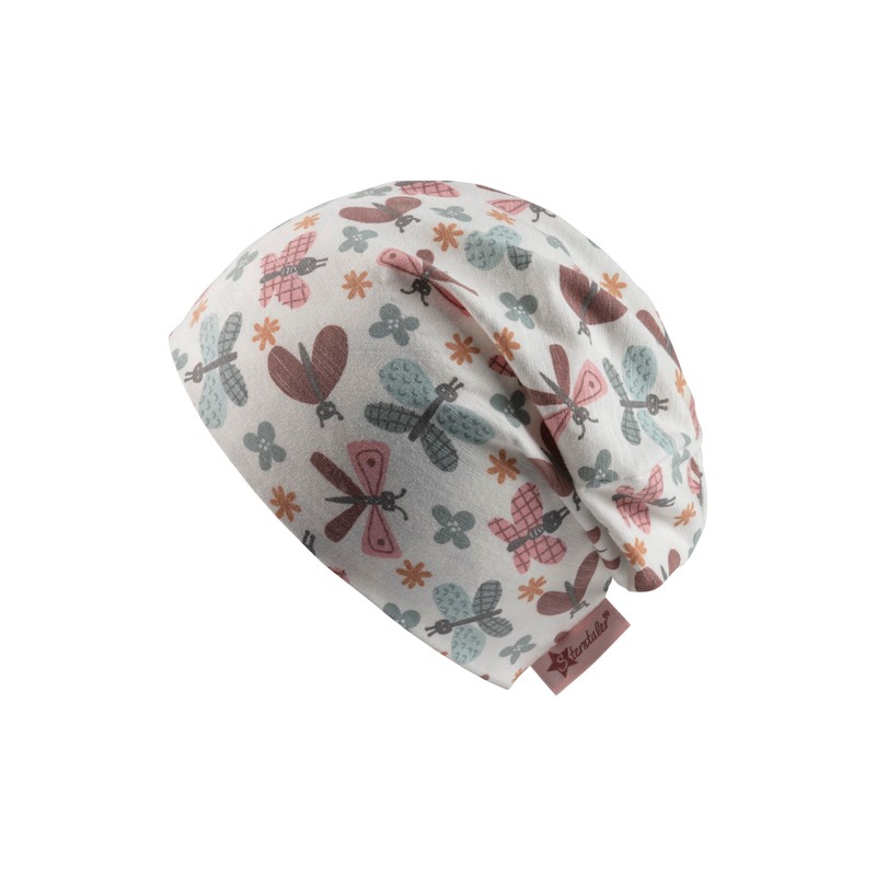 Sterntaler Girls' Beanie Butterflies, ecru