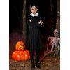 Kids Girls Long Sleeve Collar Flare Dress Wednes Costume Casual