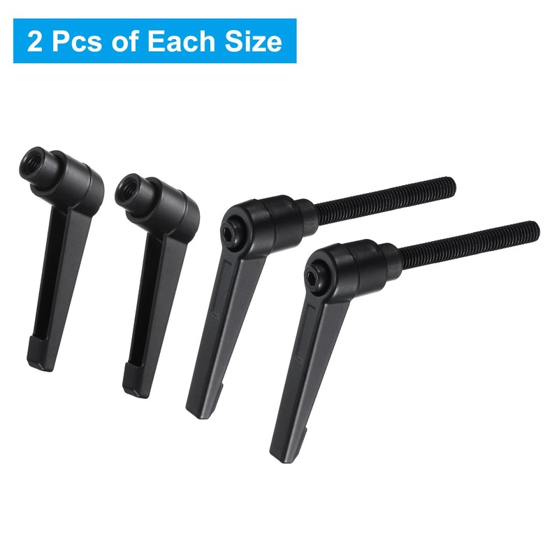 sourcing map 4pcs Clamping Lever Adjustable Handle Set Metric M6