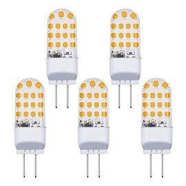 Lxcom Lighting 4W G6.35 LED Light Bulbs(5 Pack)- 110V Warm White 3000K T3/T4 JC Type LED Bulb G6.35/GY6.35 40W Halogen Bulb Equivalent for Desk Lamp Accent Chandelier Light Landscape Lighting