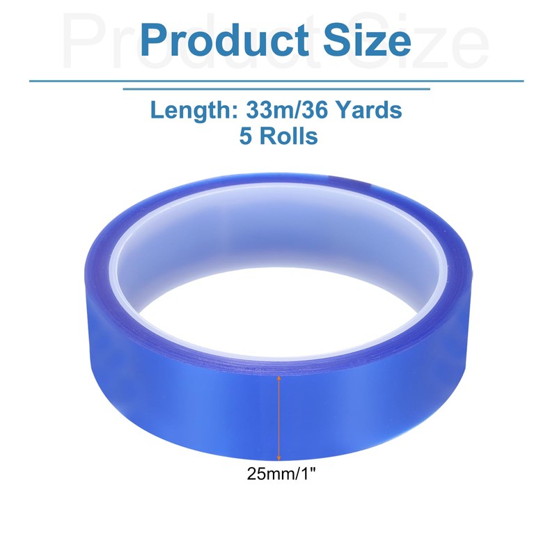 sourcing map 5 Rolls Heat Tape 25mm x 33m High