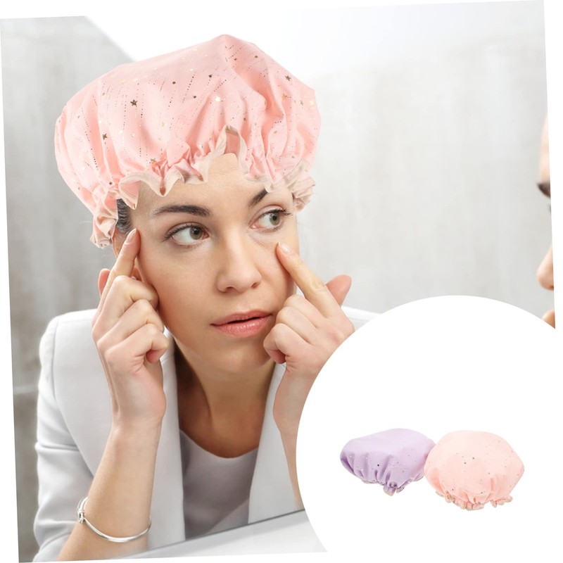 TOVINANNA Pcs Reusable Shower Caps for Women Hair Drying Hats