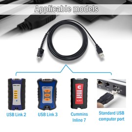 Lqito USB Cable Compatible with Nexiq USB Link 2 3 for Cummins Inline 7 Fit for Standard USB Computer Port Replace#404032