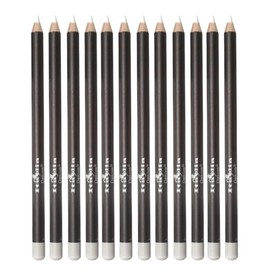12 pcs Italia Deluxe Ultra Fine White Eyeliner, Creamy, Long Lasting, High Pigmented Pencil (1004 White)