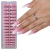 AUBSS French Tip Press on Nails Long Coffin, White Pre-French