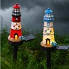 YZYOE 2 Packs of Solar Powered red and Blue Lighthouse