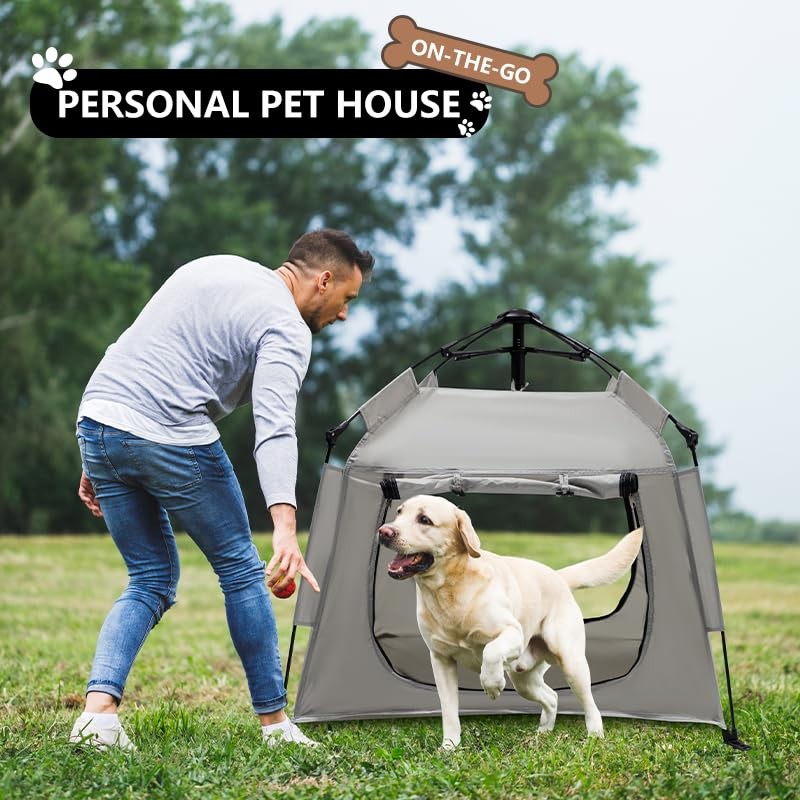 ASFANES Outdoor Pet Automatic Camping Tent, Pop up Cave Bed