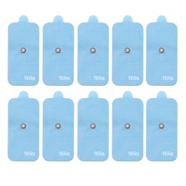 Discount TENS Brand Premium HealthMateForever Compatible XL TENS Unit Replacement Electrode Pads, 5 Pairs (10 Large 2"x4" Snap Electrodes) Reusable Self-Adhesive Pads for TENS EMS Devices
