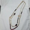 Bijou 36 inch Red stone with gold link necklace NWT