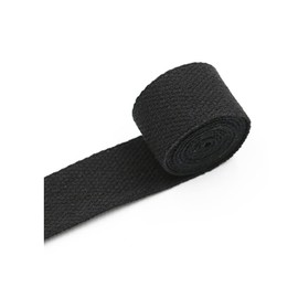 LIMIMIH 25 mm 38 mm Wide Cotton Webbing, 5 Metres Canvas Cotton Strap for Backpacks Sewing (25 mm, Black)