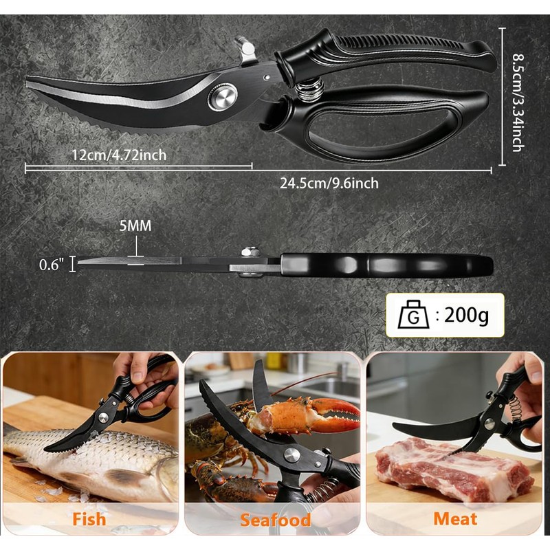 Heavy Duty Kitchen Shears-Meat Cutting Scissors with Titanium Coated