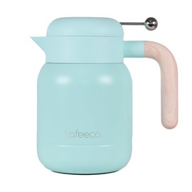 Aura Thermal Coffee Carafe Tea Pot for Keeping Hot & Iced Cold - Vacuum Insulated - Thermos Water Pitcher - Beverage Dispenser - Cool Touch Handle & Lid - BPA Free - 1 Liter - Blue