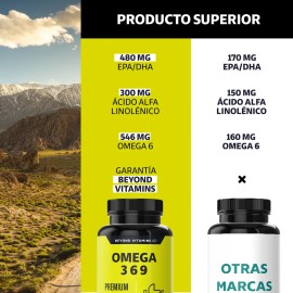 Omega Contenido Alto Capsulas Dha Epa Ácido Alfa Linoléico Salmon Aceite Pescado Vitaminas Mujer Hombre 180 Caps