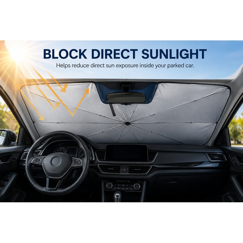 Car Windshield Sun Shade Umbrella for Sun Protection – Foldable