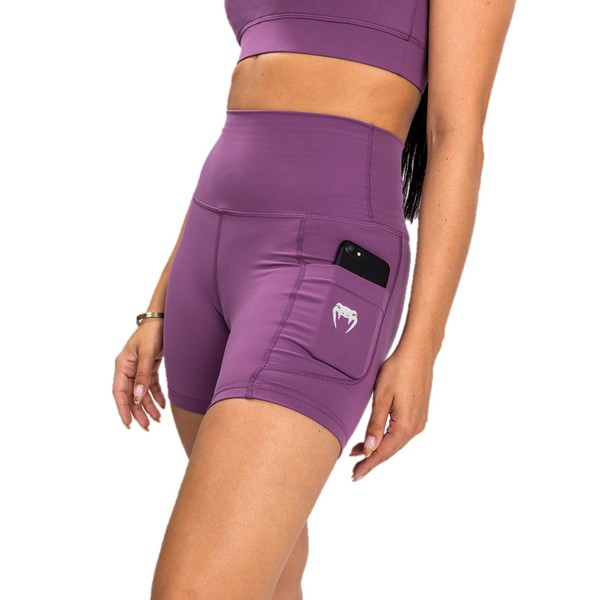 Venum Women's Standard Essential Biker Shorts, Dusky Orchid/Brushed Silver, XX-Large