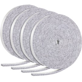 Zonon 4 Rolls 120 Inch Felt Strip with Adhesive Backing Felt Tapes Furniture Strip Rolls Self Stick Heavy Duty Polyester for Protecting Furniture and DIY Adhesive(Gray,0.5 Inch)
