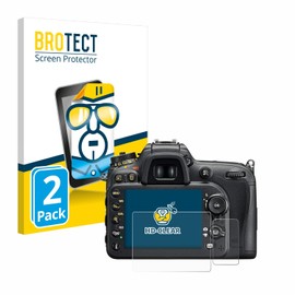 2x BROTECT HD-Clear Screen Protector Nikon D7200 Protector - Crystal-Clear, Anti-Fingerprint
