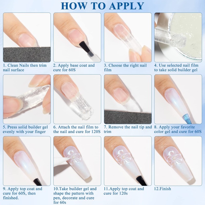 MIZHSE Clear Solid Builder Gel For Nails 30g, Hard Gel
