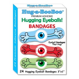Hug-a-BooBoo ¡Ojos que se abrazan! Vendas adhesivas súper divertidas para ojos de, ¡Las increíbles vendas que se abrazan! Personajes con brazos que se abrazan. Caja de 24 unidades.