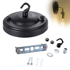 Ceiling Canopy Kit Ceiling Light Lamp Base Pendant Light Roof Kit Ceiling Light Cover Plate with Chandelier Hook Ceiling Accessories Ceiling Canopy Ceiling Rose Cover Lamp Connection