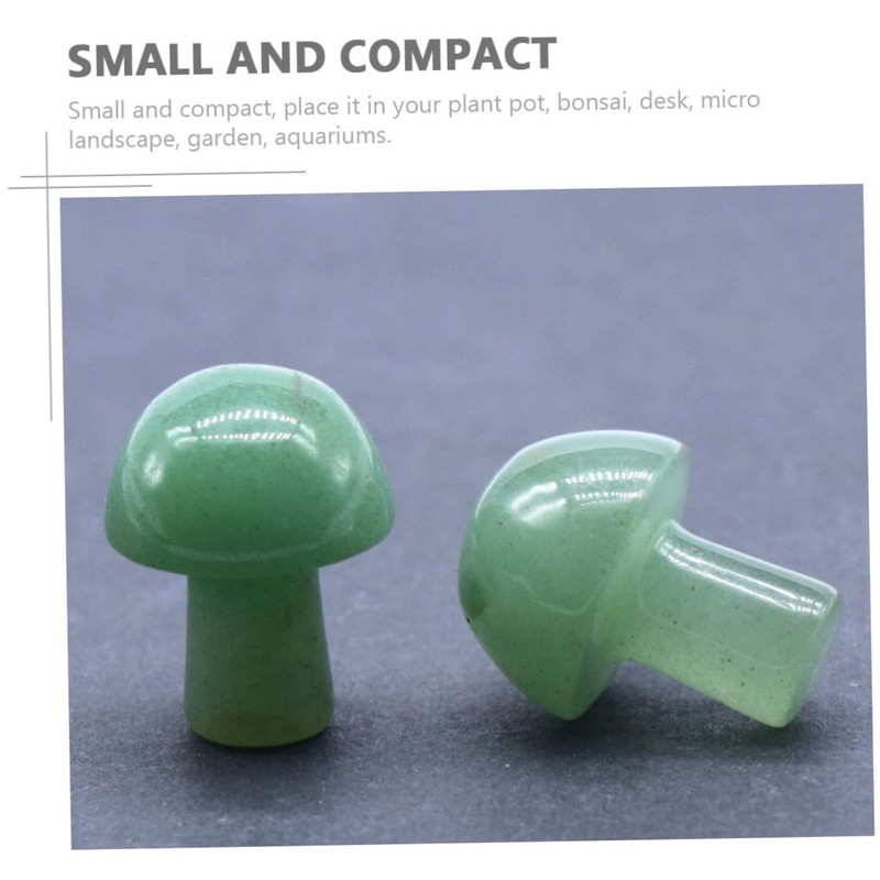 IWOWHERO Set of 20 Small Mushroom Ornaments Crystal Mini Mushrooms