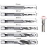 TSUCIA Tap Drill Set, Drill Bit, Hexagonal Shaft, Chamfering Tap,